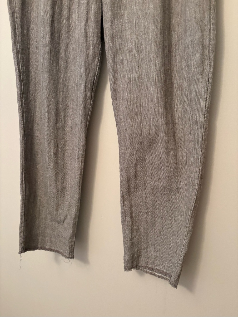 Niña Loca Roma Made in Italy Linen Cotton Herringbone Pleated Pants - Size S - Picture 3 of 10